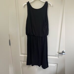 LOFT Black Sleeveless Tank Dress Women's Small Knee Length Casual Scoop Neck